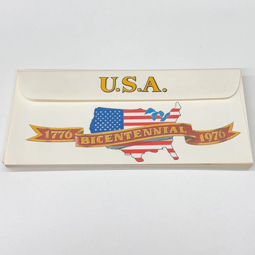 Vtg 1975 USA Bicentennial Envelopes Quality‎ Park Products 1776-1976 Lot of 19